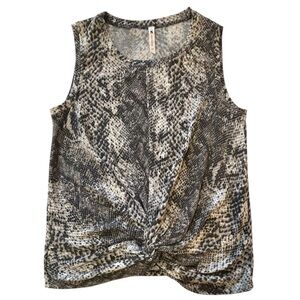Cable & Gauge Black and Gray Snakeskin Tank Top Sz L